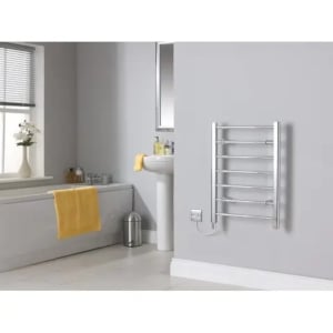 A fitted heated towel rail